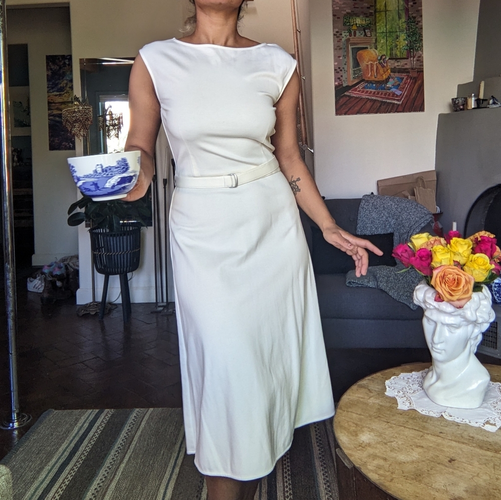 Uniqlo White Midi Dress Timeless Elegance
